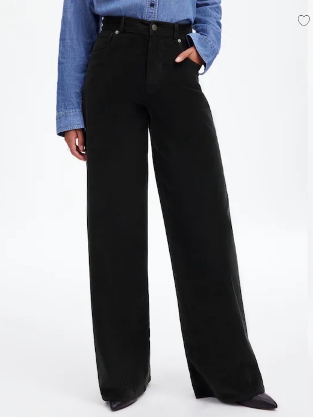 Madewell Black Superwide-Leg Corduroy Jeans